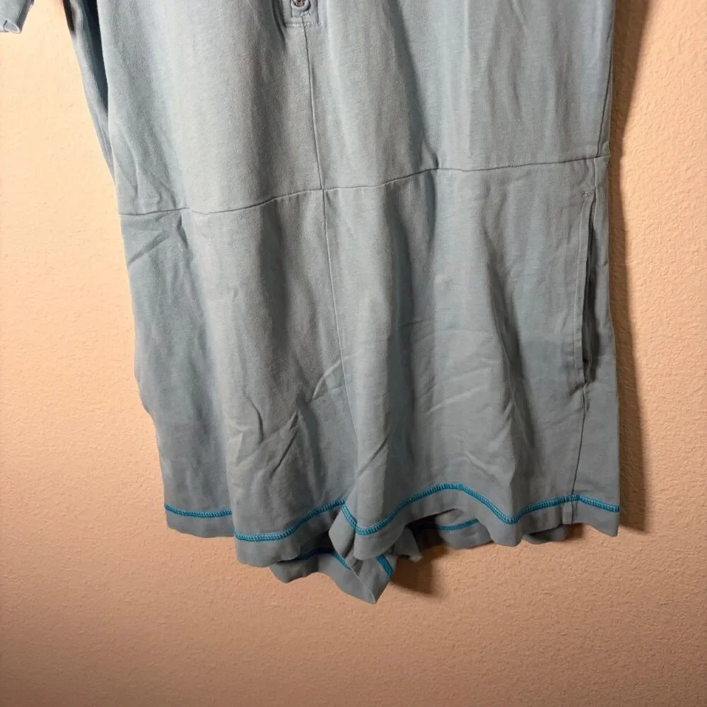 Nike Romper Women's Small Blue One Piece Hoodie 1/4 Zip Sweatshirt Short Sleeve